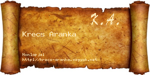 Krecs Aranka névjegykártya