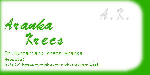 aranka krecs business card